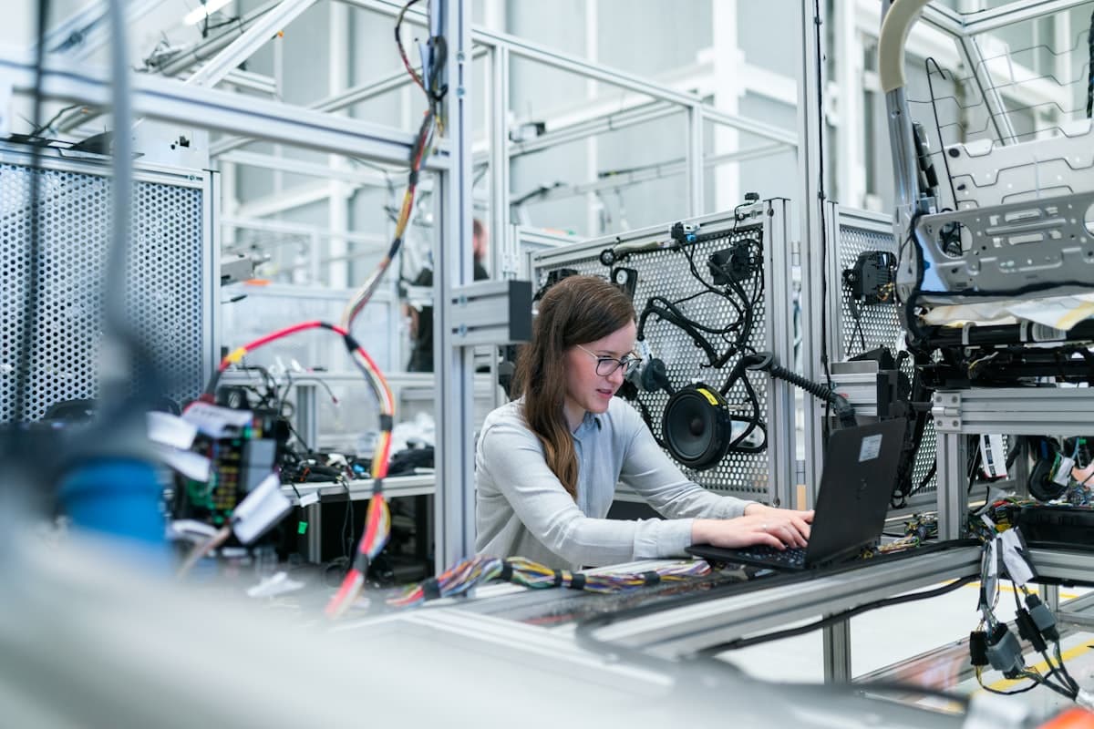 Engineer building a physical prototype during product development